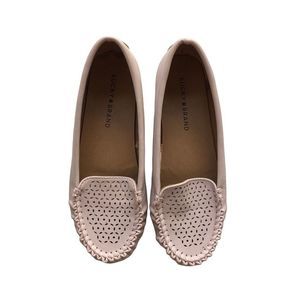 Lucky Brand Laser Cut Perforated Pink Slip On Loafers Moccasins 7